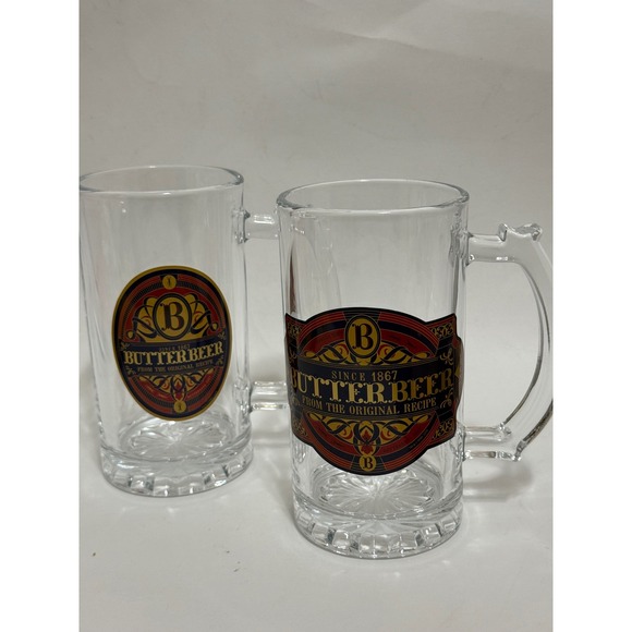Universal Studios Other - Harry Potter Universal Studios Butterbeer Glass Mugs Set of 2 Different Steins